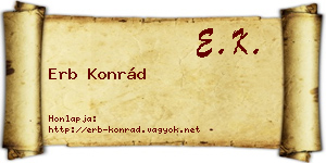 Erb Konrád névjegykártya